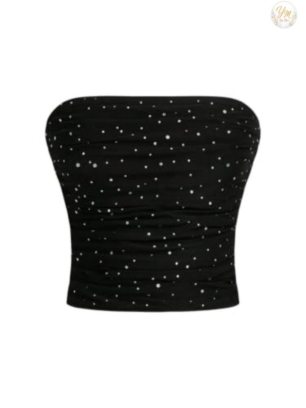Rhinestone Sleeveless Bandeau Corset Sequin Tube Top